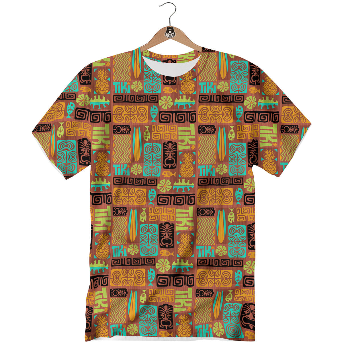 Tiki Ethnic Print Pattern T-Shirt-grizzshop