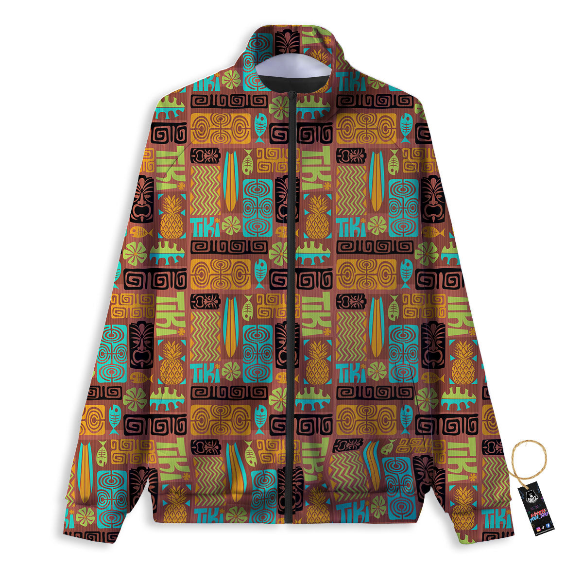 Tiki Ethnic Print Pattern Track Jacket-grizzshop