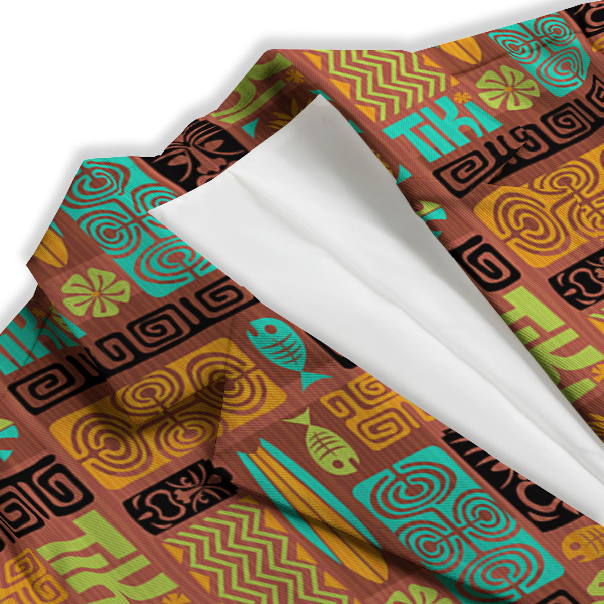 Tiki Ethnic Print Pattern Women's Blazer-grizzshop