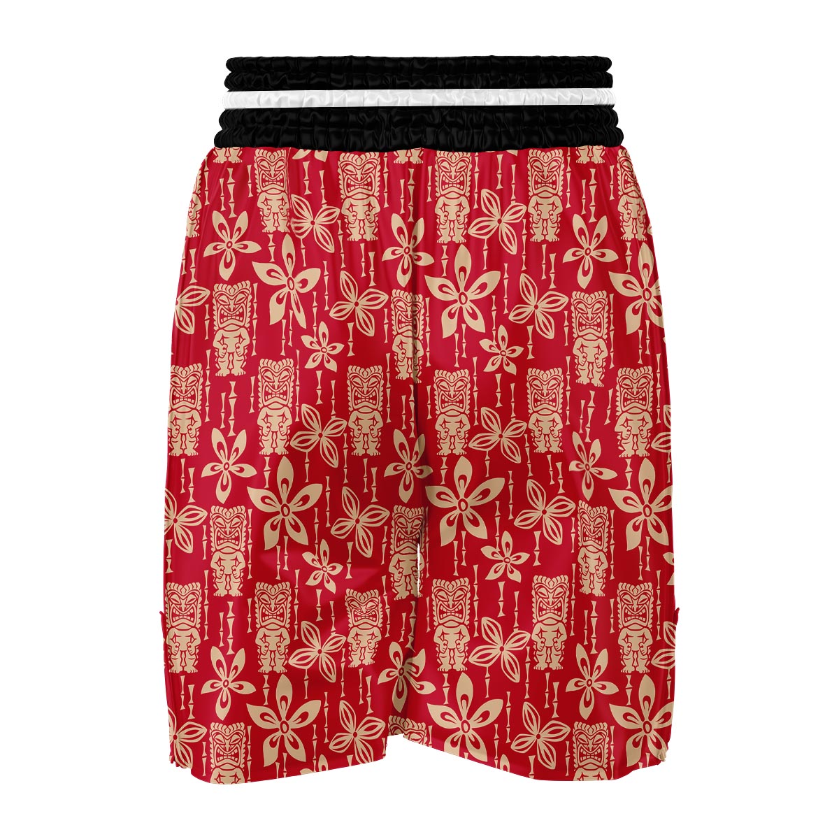Tiki Hawaiian Pattern Print Boxing Shorts-grizzshop