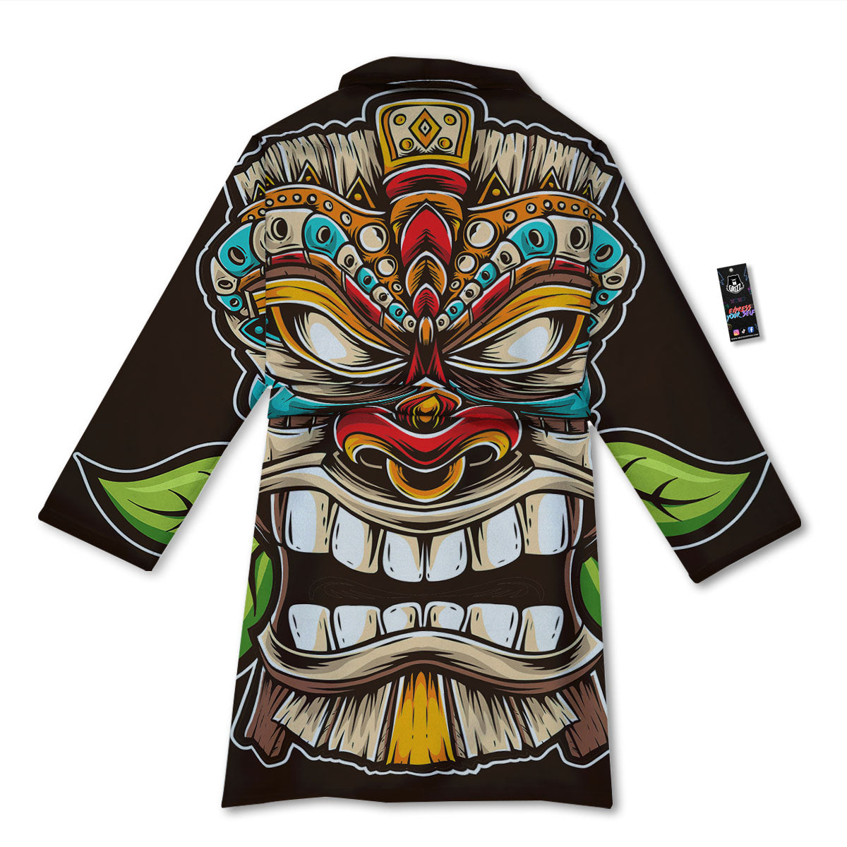 Tiki Hawaiian Print Bathrobe-grizzshop