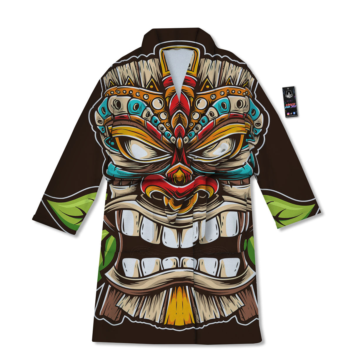 Tiki Hawaiian Print Bathrobe-grizzshop