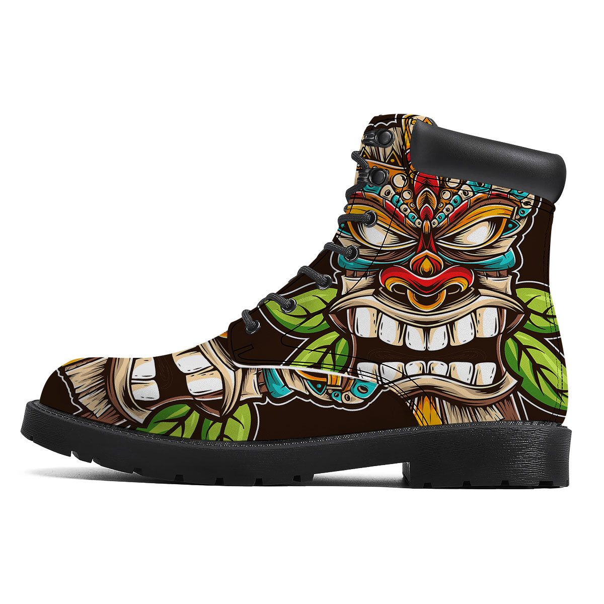 Tiki Hawaiian Print Boots-grizzshop