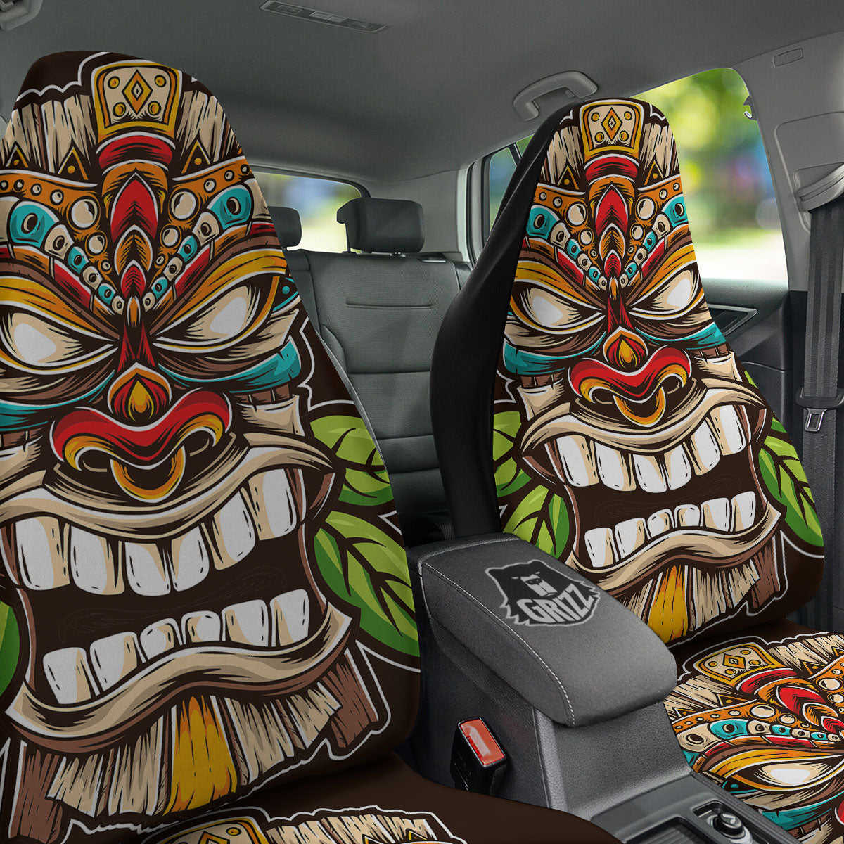 Tiki Hawaiian Print Car Seat Covers-grizzshop