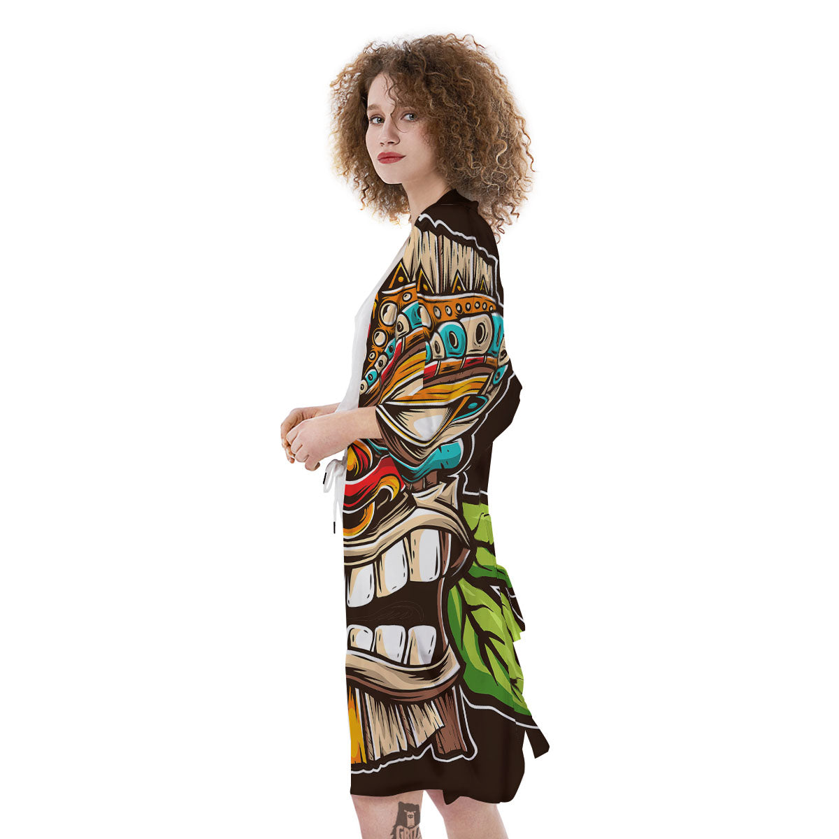 Tiki Hawaiian Print Kimono-grizzshop