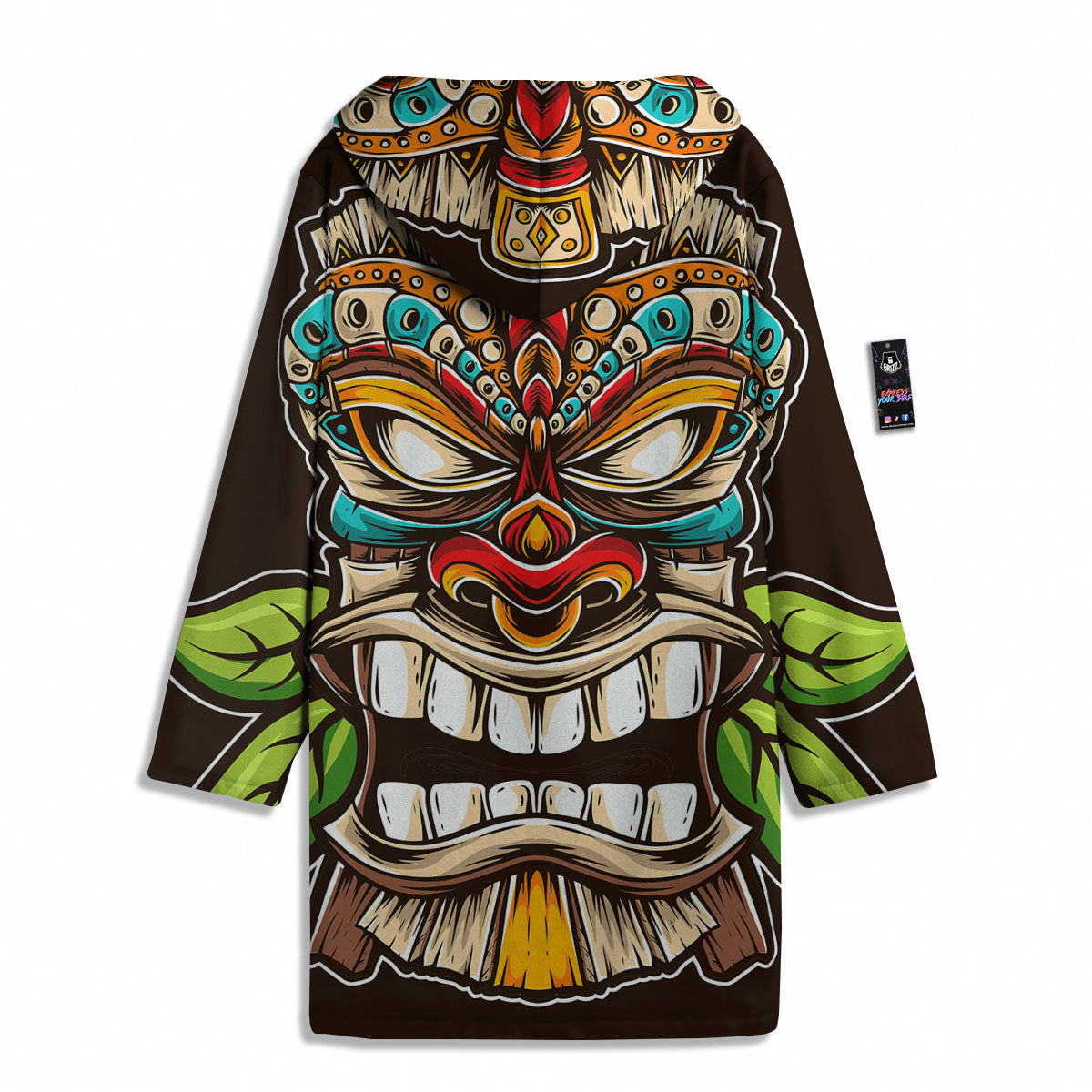 Tiki Hawaiian Print Men's Windbreaker Jacket-grizzshop