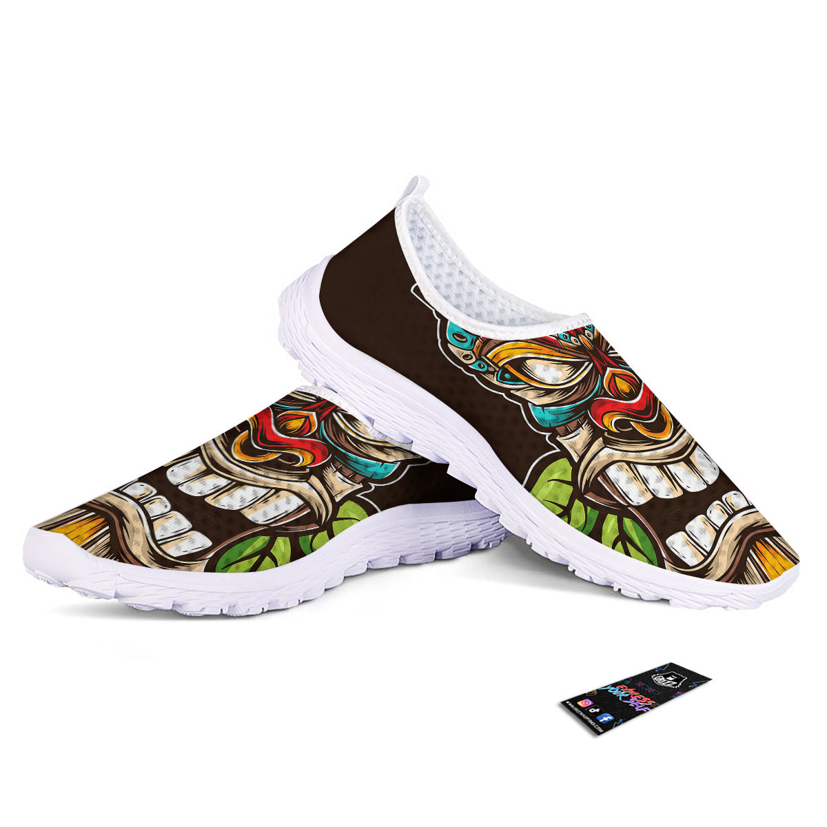 Tiki Hawaiian Print Nurse Shoes-grizzshop