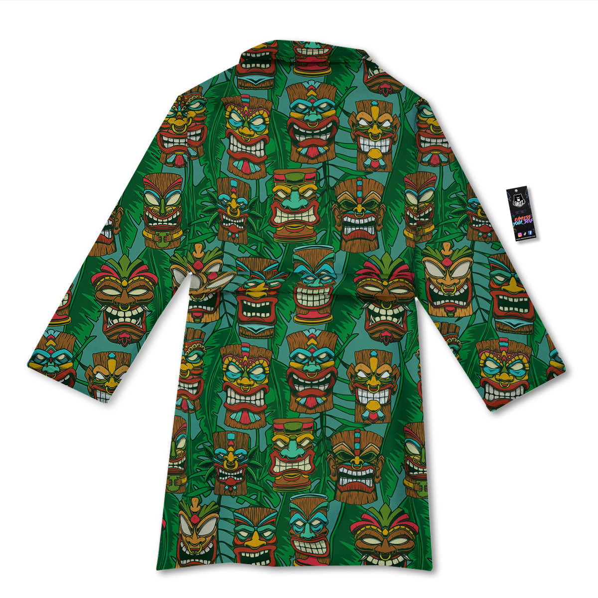 Tiki Hawaiian Print Pattern Bathrobe-grizzshop