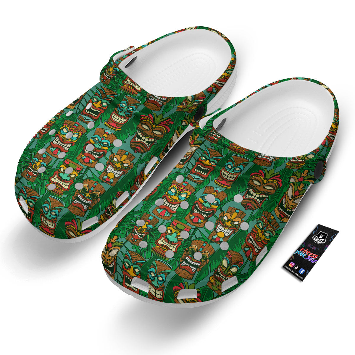 Tiki Hawaiian Print Pattern Clog-grizzshop