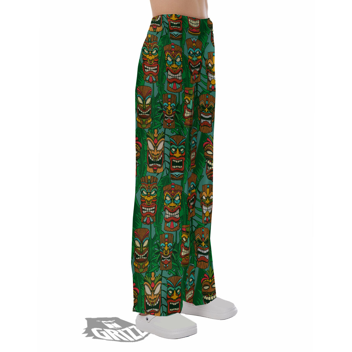 Tiki Hawaiian Print Pattern Pajama Pants-grizzshop