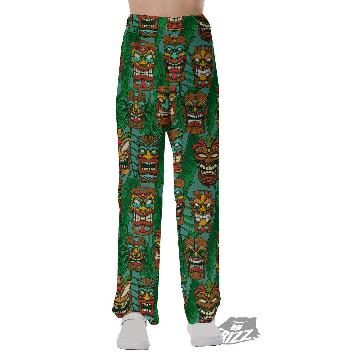 Tiki Hawaiian Print Pattern Pajama Pants-grizzshop