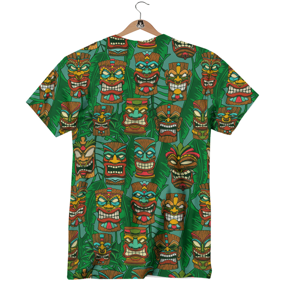 Tiki Hawaiian Print Pattern T-Shirt-grizzshop