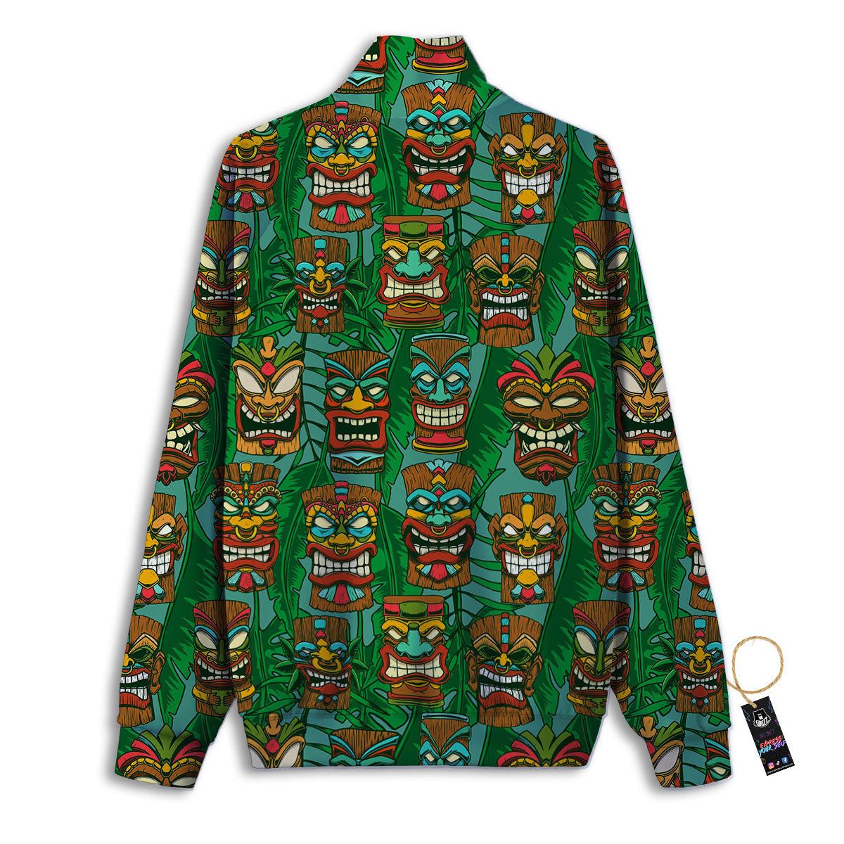 Tiki Hawaiian Print Pattern Track Jacket-grizzshop