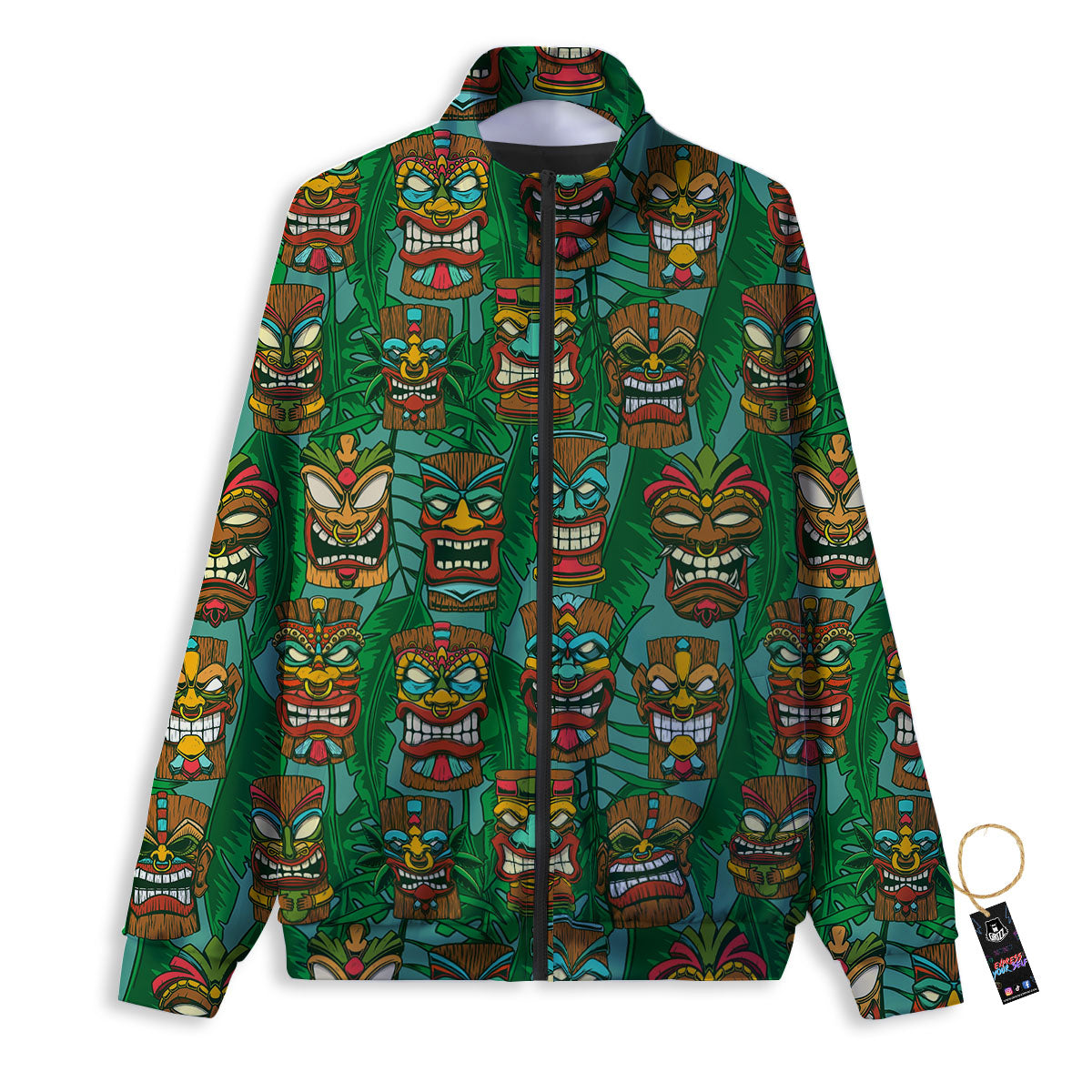 Tiki Hawaiian Print Pattern Track Jacket-grizzshop