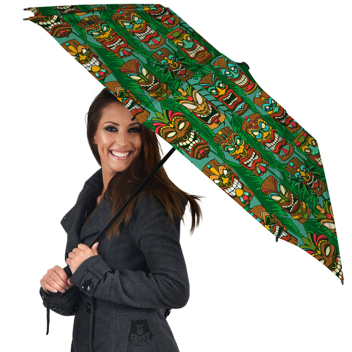Tiki Hawaiian Print Pattern Umbrella-grizzshop