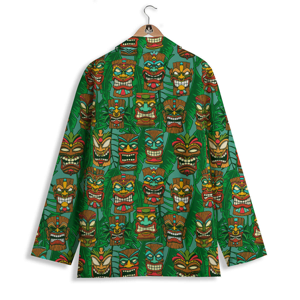 Tiki Hawaiian Print Pattern Women's Blazer-grizzshop