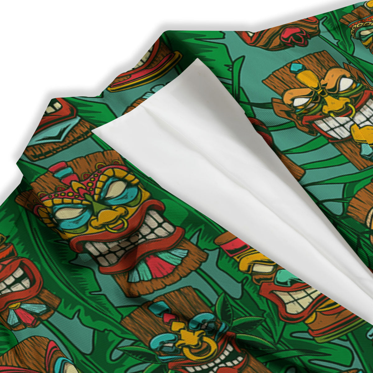 Tiki Hawaiian Print Pattern Women's Blazer-grizzshop