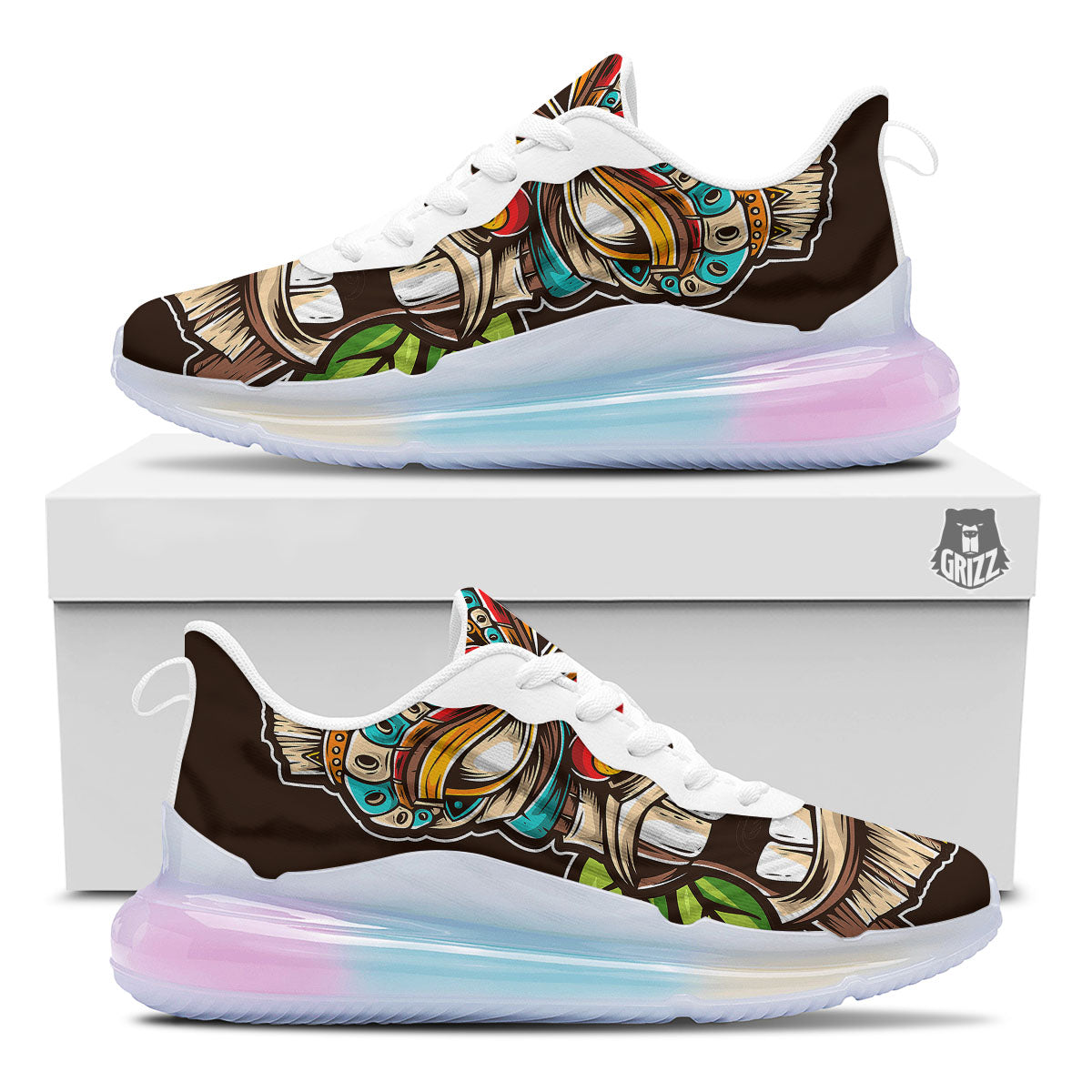 Tiki Hawaiian Print Running Sneakers-grizzshop