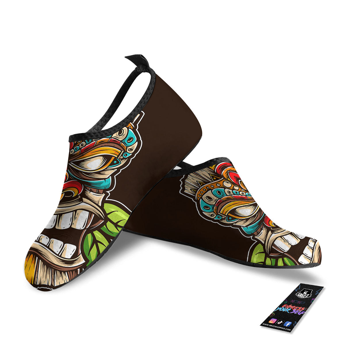 Tiki Hawaiian Print Water Shoes-grizzshop
