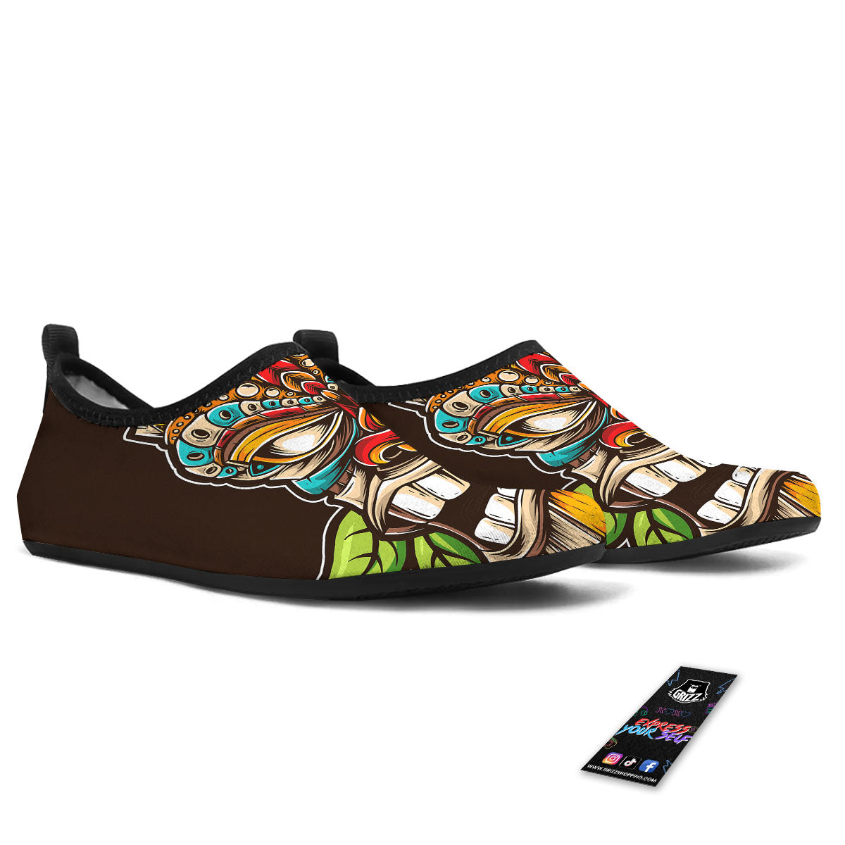 Tiki Hawaiian Print Water Shoes-grizzshop