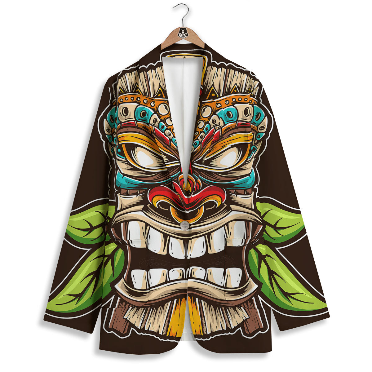 Tiki Hawaiian Print Women's Blazer-grizzshop