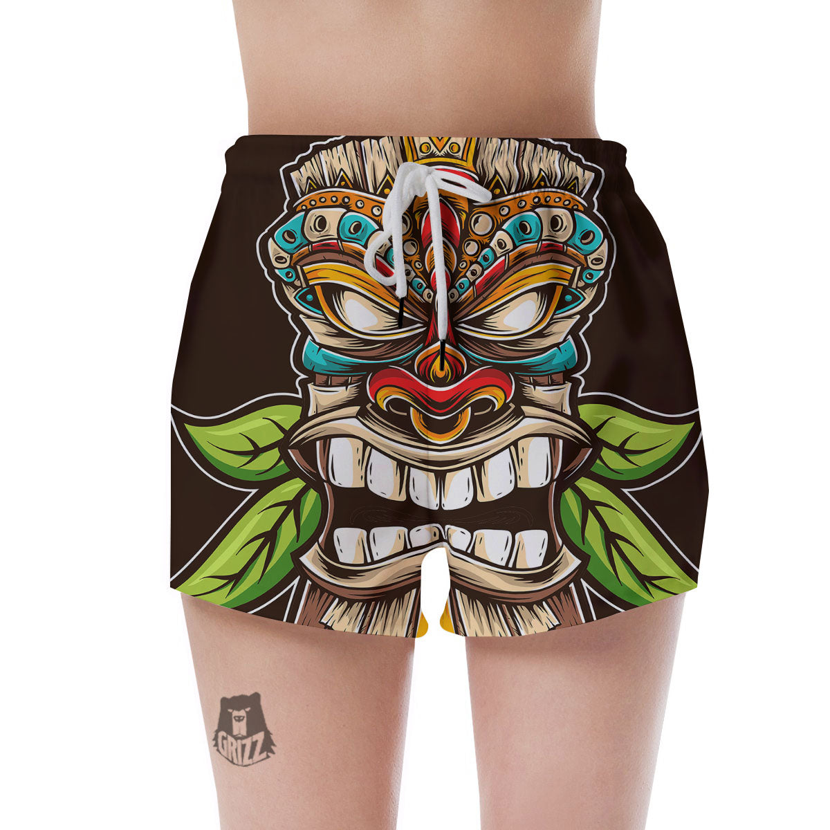 Tiki Hawaiian Print Women's Shorts-grizzshop