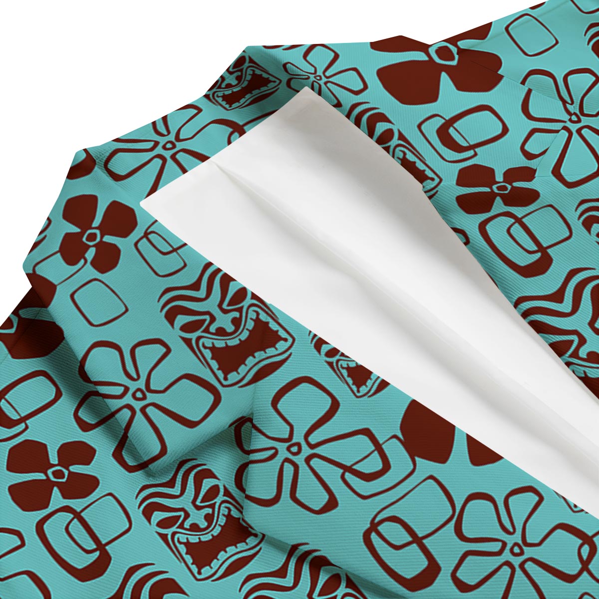 Tiki Hibiscus Pattern Print Men's Blazer-grizzshop