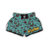 Tiki Hibiscus Pattern Print Muay Thai Boxing Shorts-grizzshop