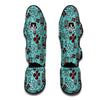 Tiki Hibiscus Pattern Print Muay Thai Shin Guards-grizzshop