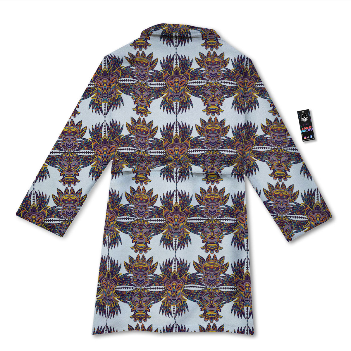 Tiki Mask Ornament Print Pattern Bathrobe-grizzshop