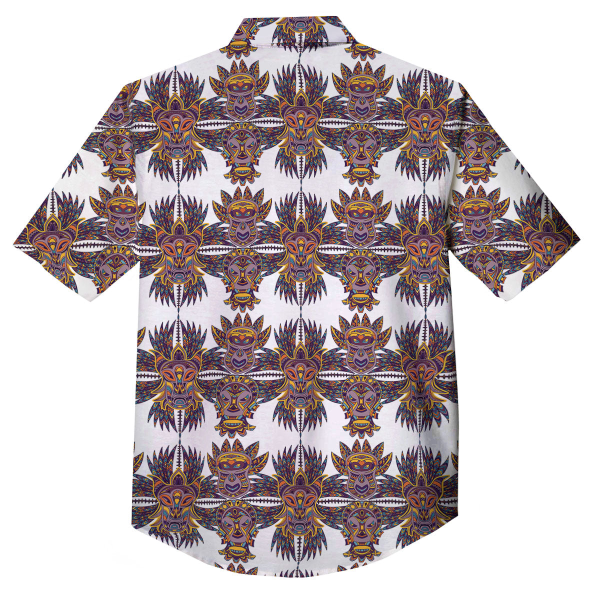 Tiki Mask Ornament Print Pattern Button Up Shirt-grizzshop