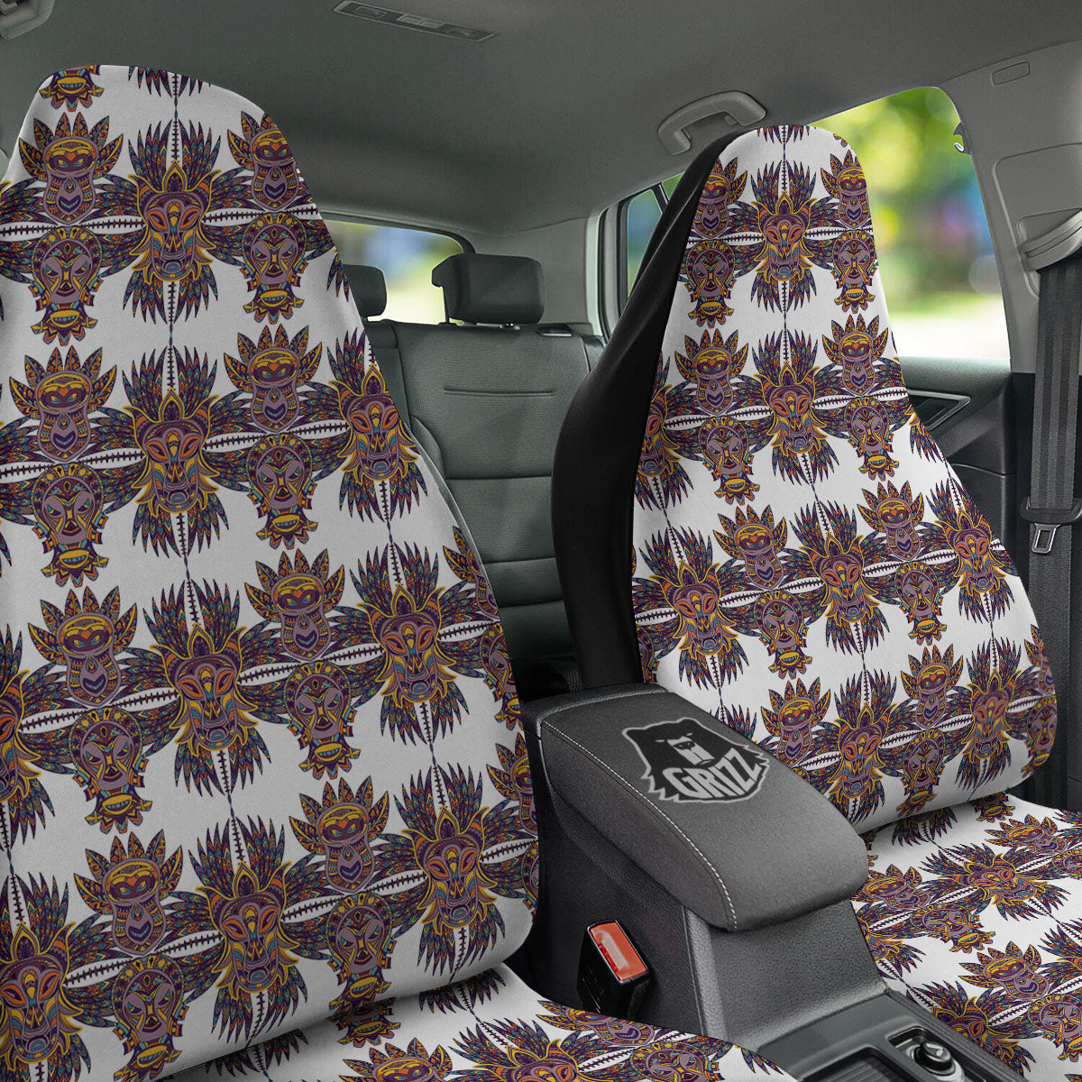 Tiki Mask Ornament Print Pattern Car Seat Covers-grizzshop
