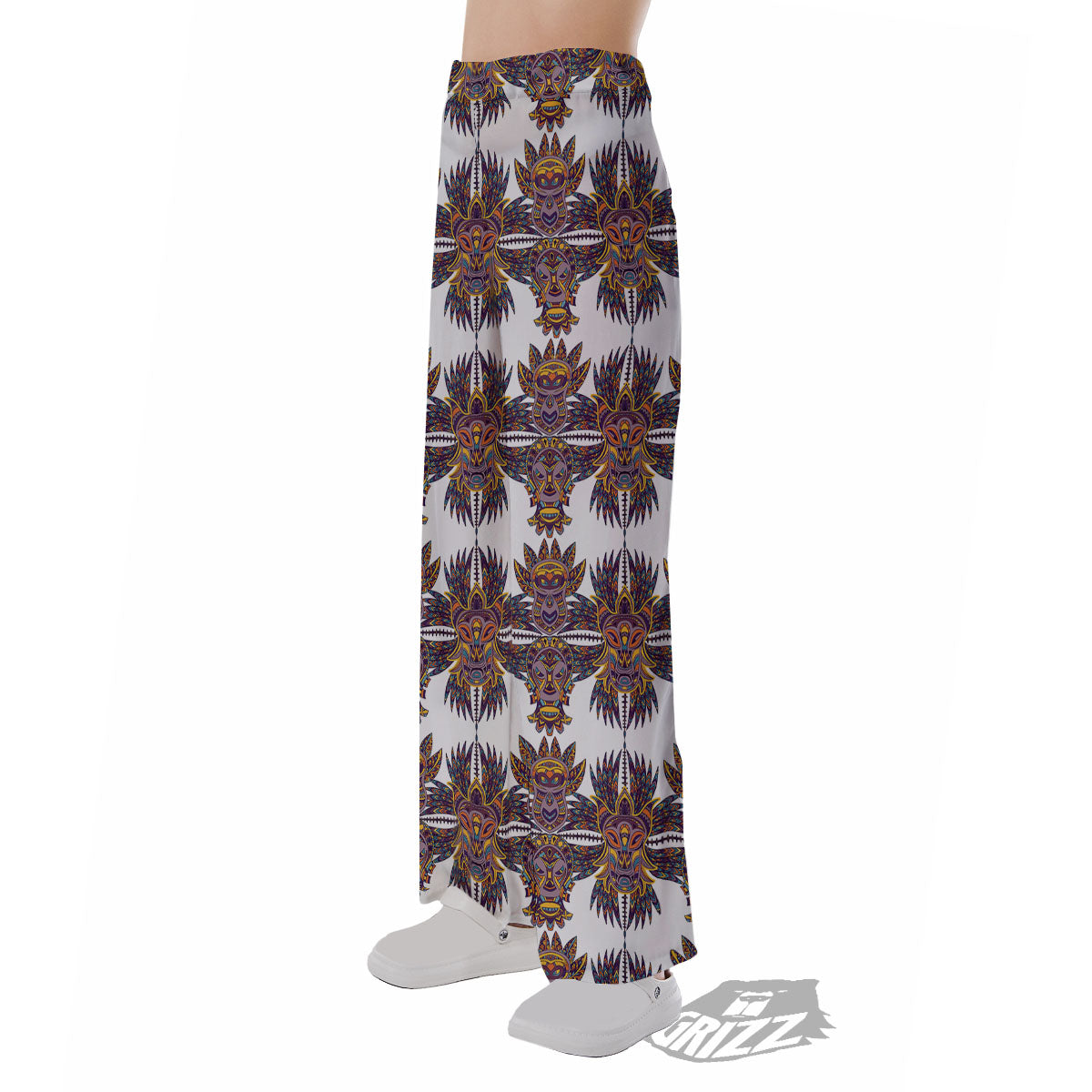 Tiki Mask Ornament Print Pattern Pajama Pants-grizzshop