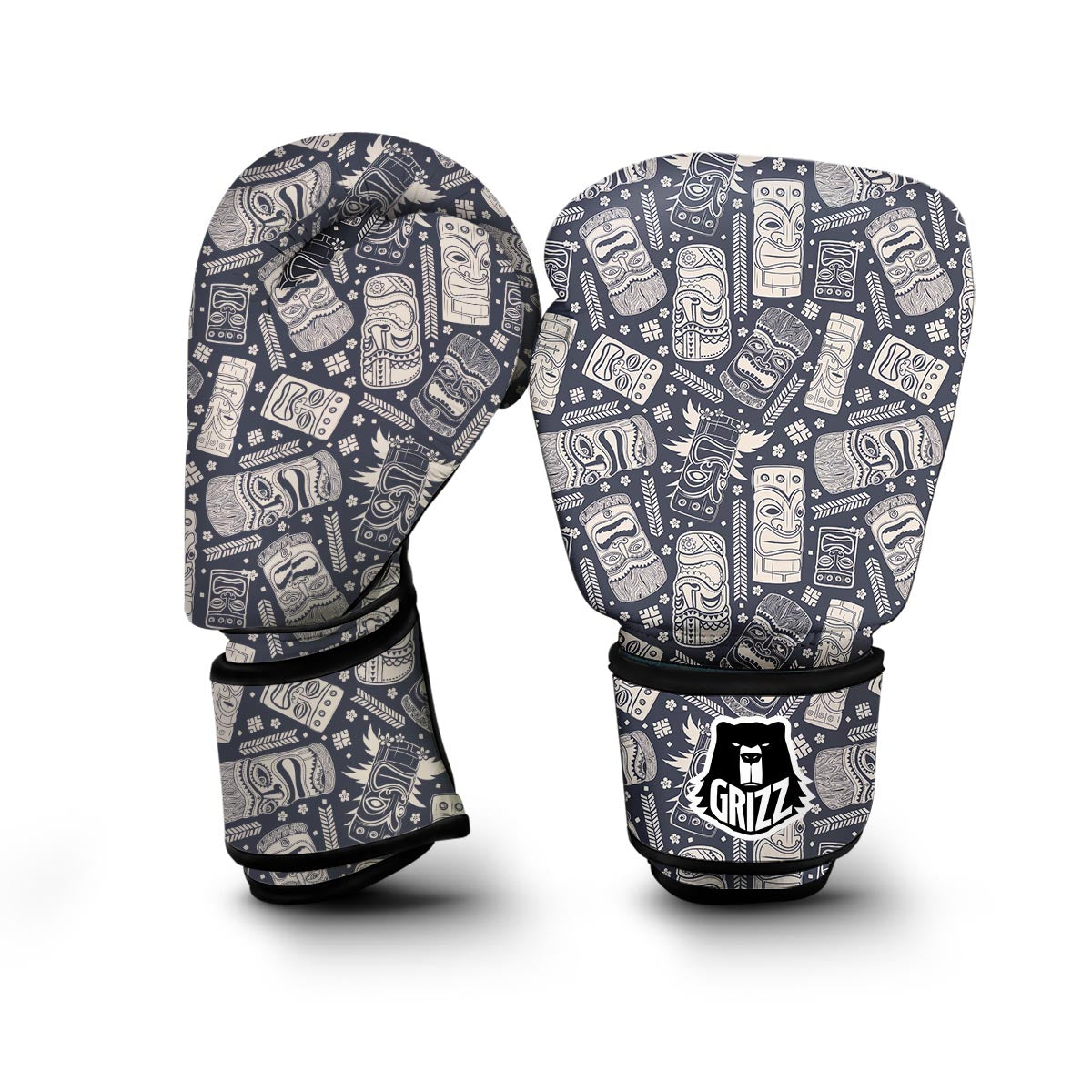 Tiki Pattern Print Boxing Gloves-grizzshop