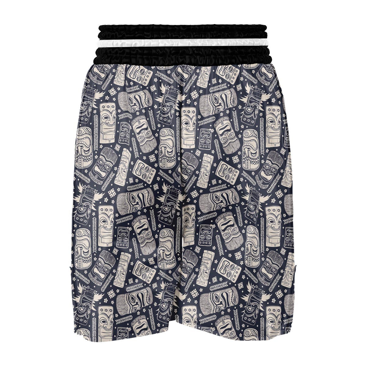 Tiki Pattern Print Boxing Shorts-grizzshop