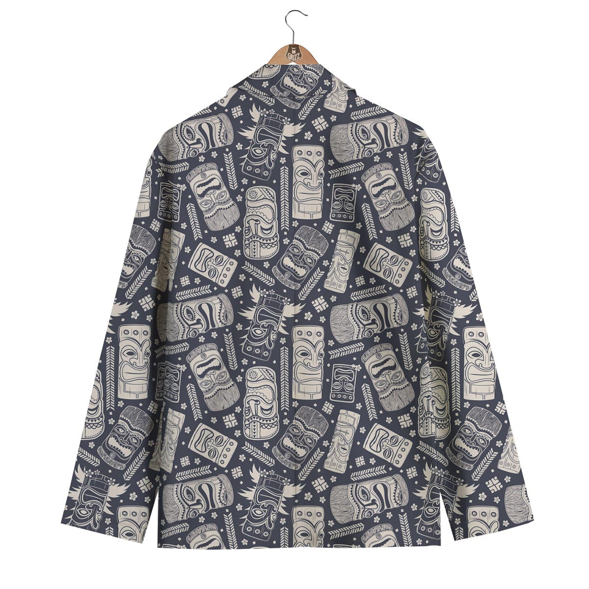 Tiki Pattern Print Men's Blazer-grizzshop