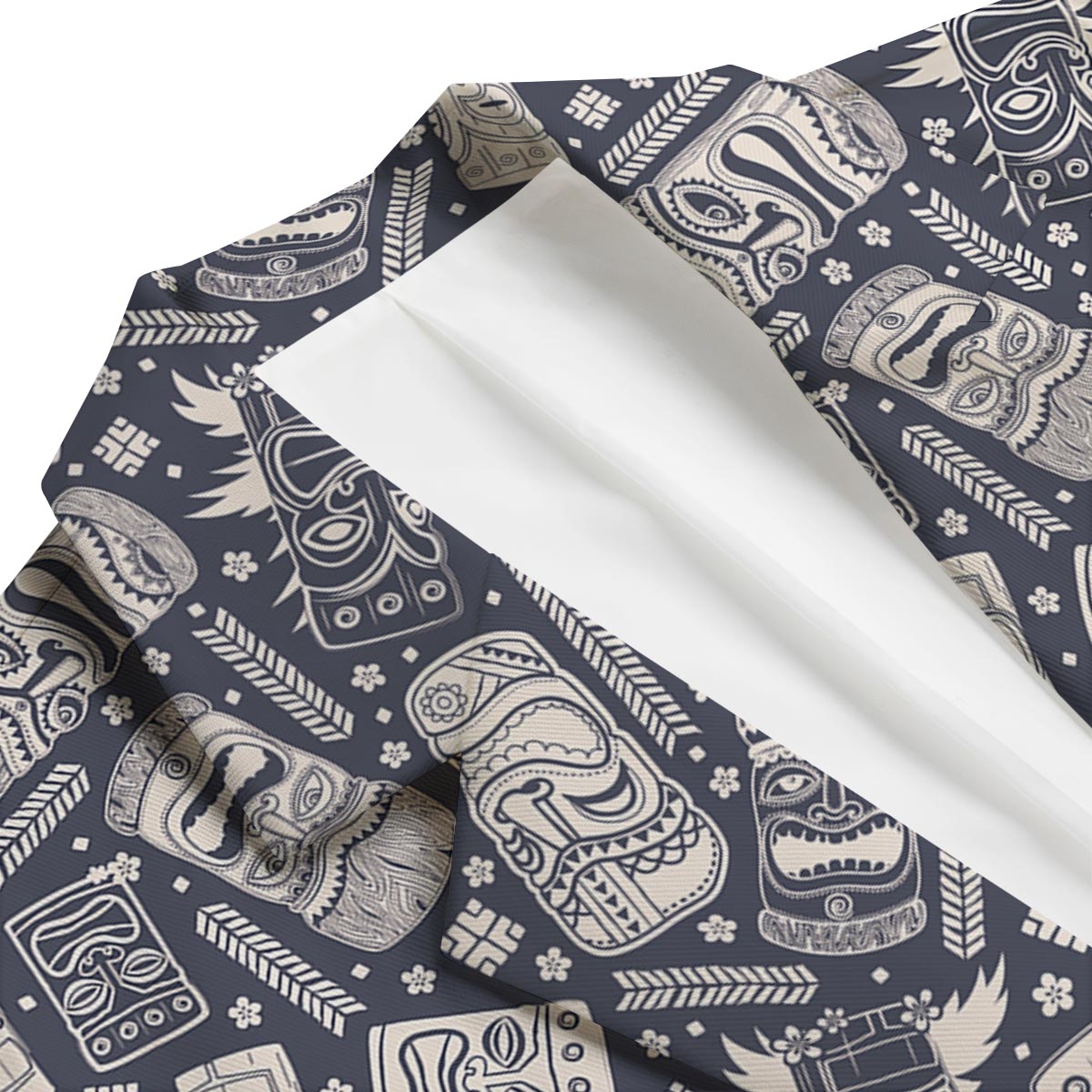 Tiki Pattern Print Men's Blazer-grizzshop