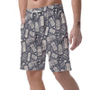 Tiki Pattern Print Men's Shorts-grizzshop