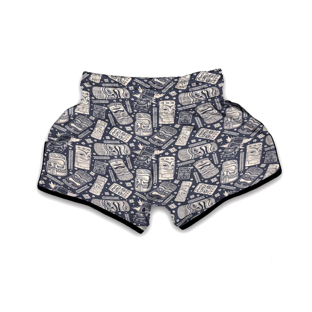 Tiki Pattern Print Muay Thai Boxing Shorts-grizzshop