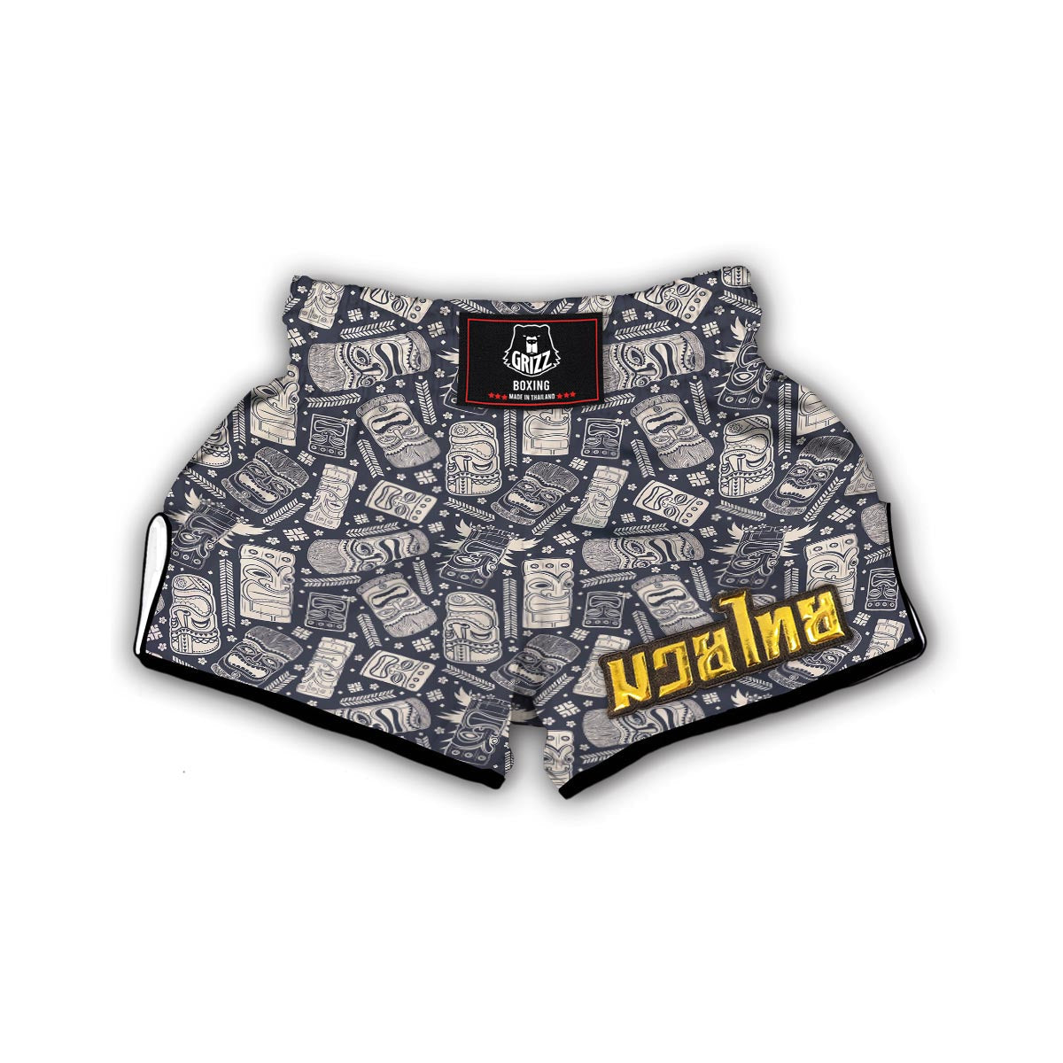 Tiki Pattern Print Muay Thai Boxing Shorts-grizzshop