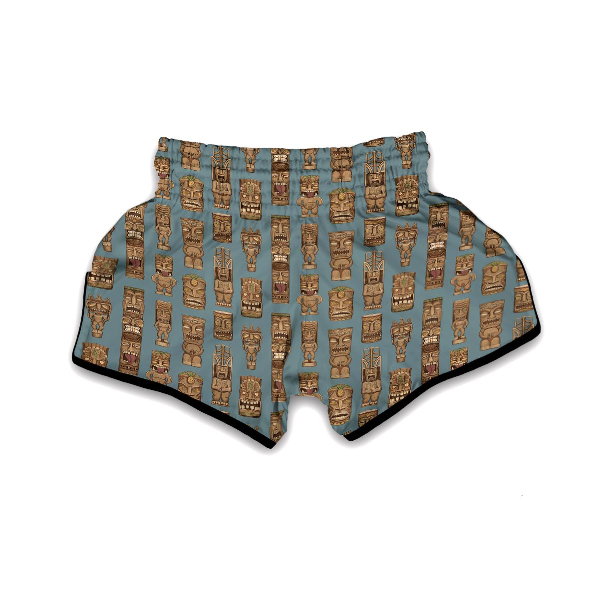 Tiki Print Pattern Muay Thai Boxing Shorts-grizzshop