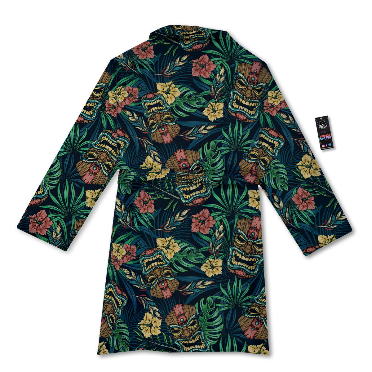 Tiki Tropical Print Pattern Bathrobe-grizzshop
