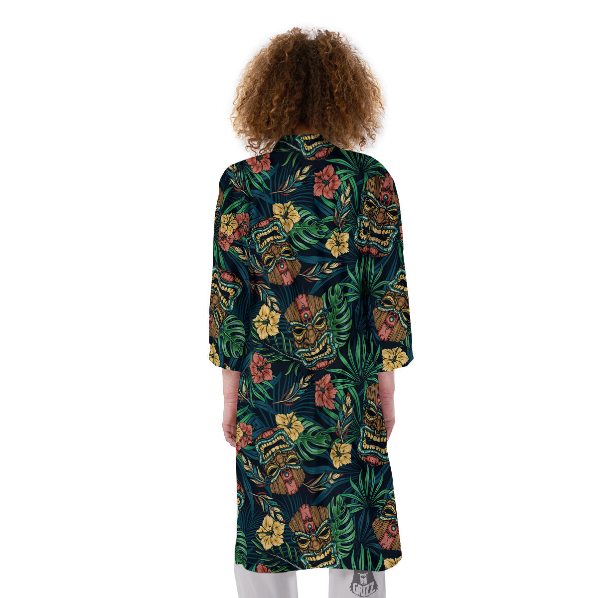 Tiki Tropical Print Pattern Kimono-grizzshop