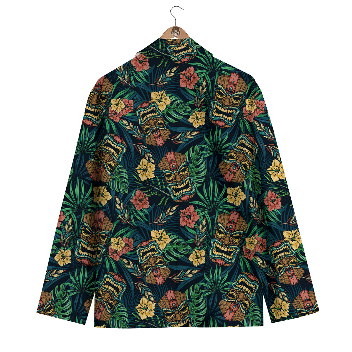 Tiki Tropical Print Pattern Men's Blazer-grizzshop