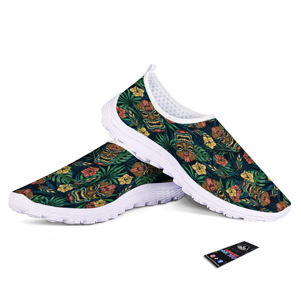 Tiki Tropical Print Pattern Nurse Shoes-grizzshop