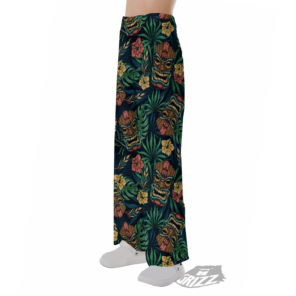 Tiki Tropical Print Pattern Pajama Pants-grizzshop