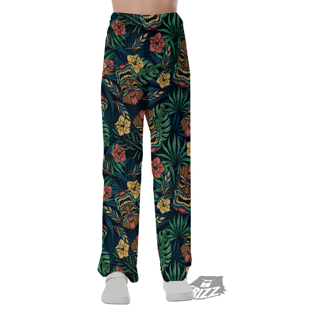 Tiki Tropical Print Pattern Pajama Pants-grizzshop