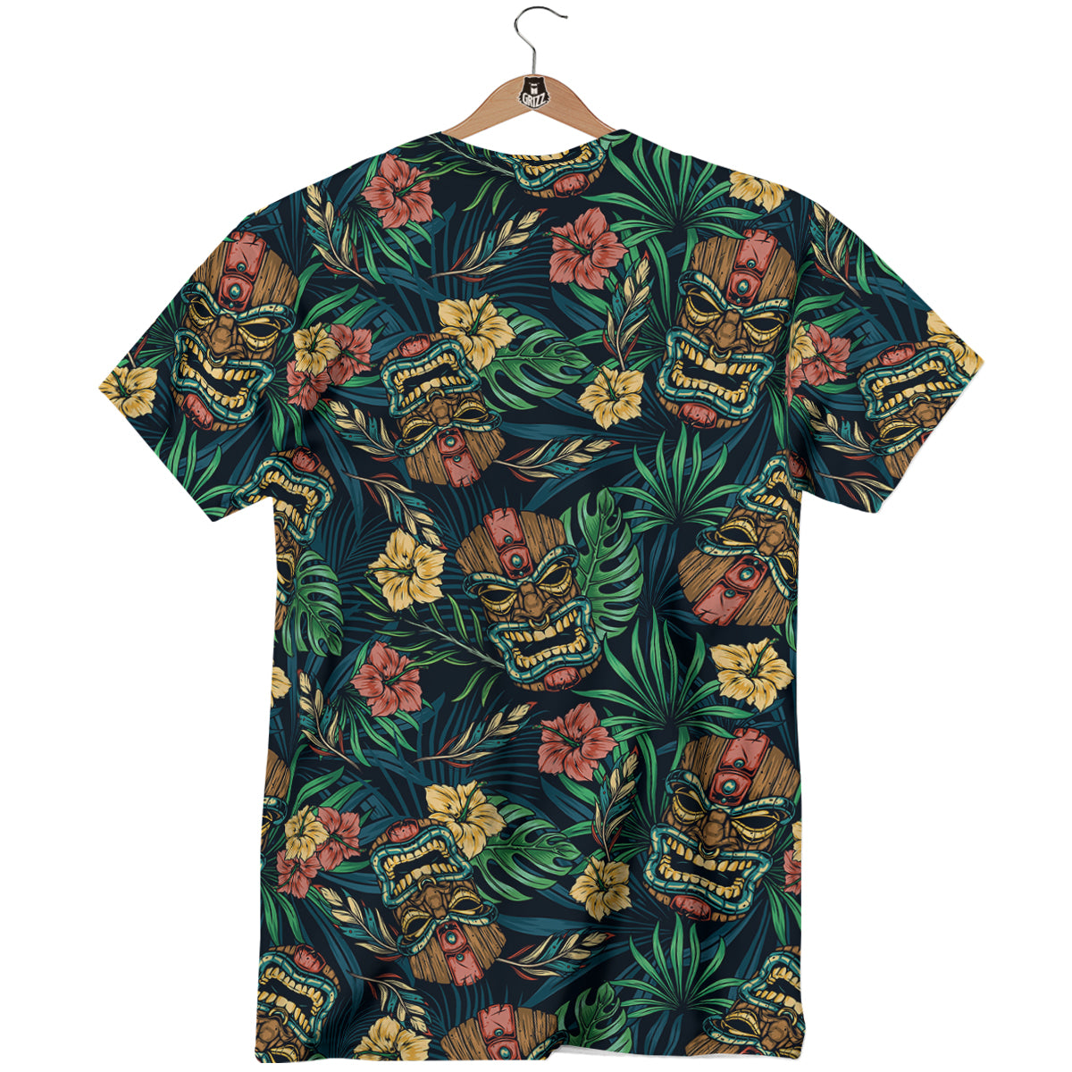 Tiki Tropical Print Pattern T-Shirt-grizzshop