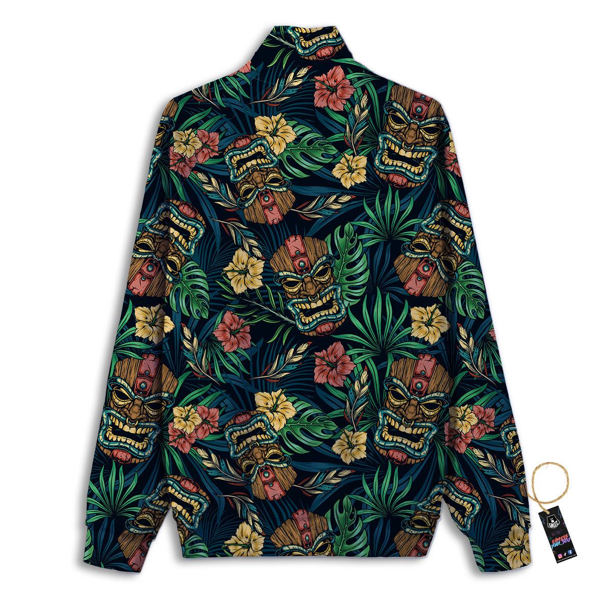 Tiki Tropical Print Pattern Track Jacket-grizzshop