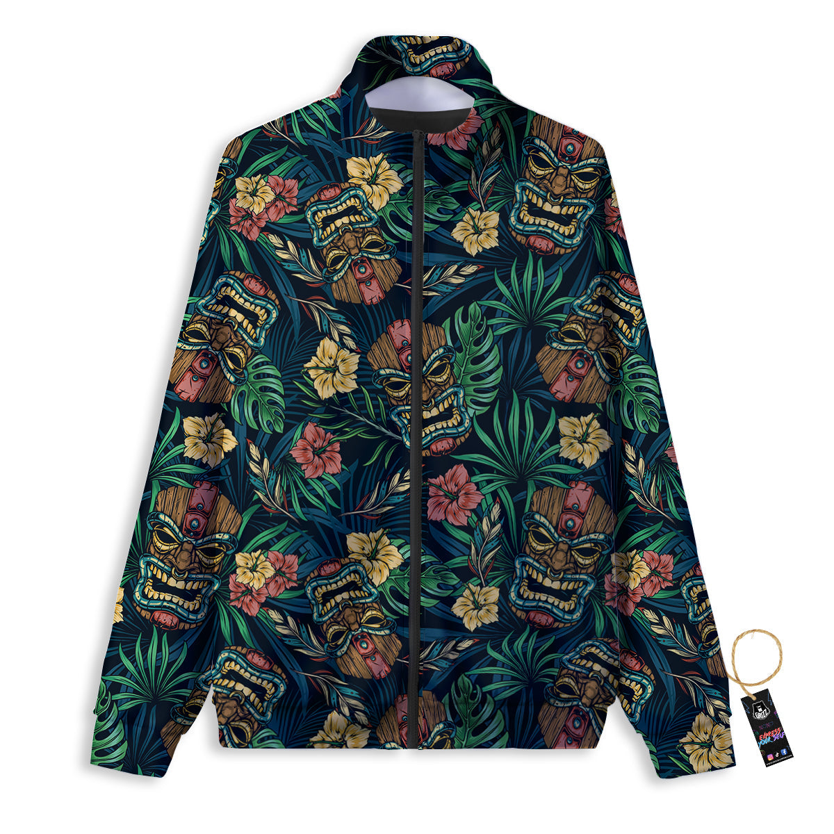 Tiki Tropical Print Pattern Track Jacket-grizzshop